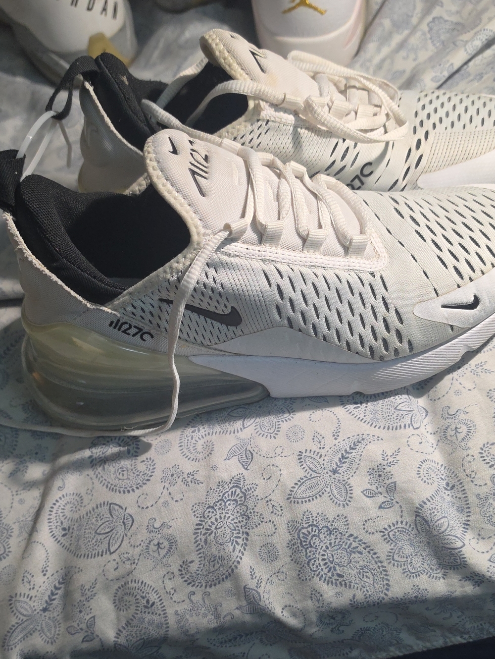 Nike White/Black Air Max 270 Running Sneakers